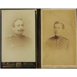 2 Antique CDV Photos German Military Officers Portraits