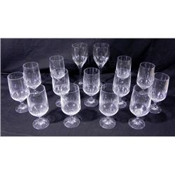 15 Pc Stylish Crystal Wine / Water Glasses Set