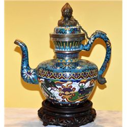 Chinese early Republic Cloisonne large Kettle/Vessel