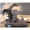 Image 1 : Wonderful Bronze Sculpture Retriever Hunting Dog & Duck