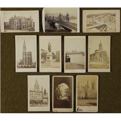 10 Antique CDV Photographs Travel, Buildings,Outdoors