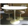 Image 2 : 1970s Retro Modern White Round Table & 4 Chairs Set