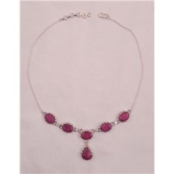 VERY IMPRESSIVE 68.50 CT NATURAL RED RUBY NECKLACE