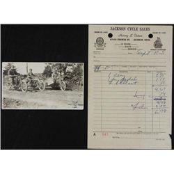 Harley Davidson Vintage Motorcycle Sales Receipt, Photo