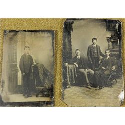 2 Antique Tintype Photographs Young Men, Boy Photos