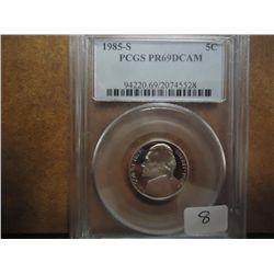 1985-S JEFFERSON NICKEL PCGS PR69 DCAM