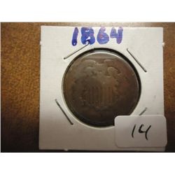 1864 TWO CENT PIECE