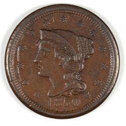 1850 LARGE CENT AU-50 SHARP STRIKE