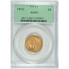 Image 1 : 1910 $5 GOLD INDIAN PCGS AU-50 OLD GREEN LABEL LOOKS NICER