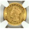 Image 2 : 1859 TYPE 3 GOLD DOLLAR NGC AU-58  HAS GREAT LUSTER AND EYE APPEAL