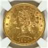 Image 2 : 1900 $5 GOLD LIBERTY NGC MS-62