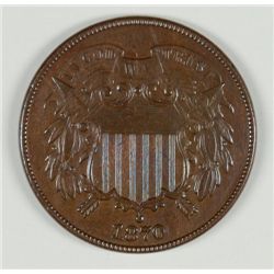 1870 TWO CENT SEMI KEY DATE XF