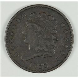 1833 1/2 CENT C-1 VF/XF