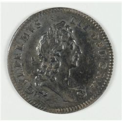 ENGLAND WILLIAM III "PATTERN" FARTHING IN SILVER CIRCA 1700'S RARE