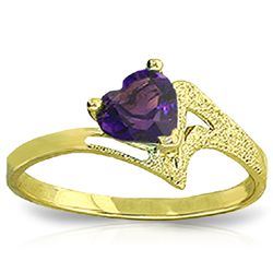 14k Yellow Gold 0.75CT Heart Amethyst Ring