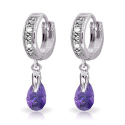14k WG 1.35ct Amethyst & Diamond Earrings