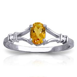14k Solid Gold 0.45ct Citrine & Diamond Ring