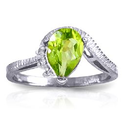14k Solid Gold 1.50ct Peridot & Diamond Ring