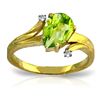 Image 1 : 14K YELLOW GOLD DIAMOND & 1.50ct PERIDOT RING