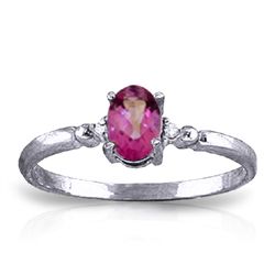 14k Solid Gold 0.45ct Pink Topaz & Diamond Ring