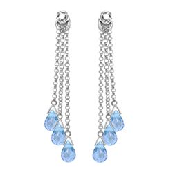 14k WG 10.50ct Blue Topaz & Diamond Chandelier Earrings