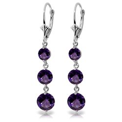 14K WG 3.90ct,  2.10ct & 1.20ct AMETHYST EARRING