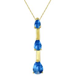 14k YG .26ct .60ct & .85ct Graduated Blue Topaz Necklace
