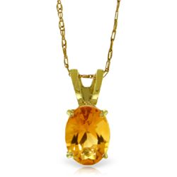 14k YELLOW GOLD 0.85ct Oval Citrine Necklace