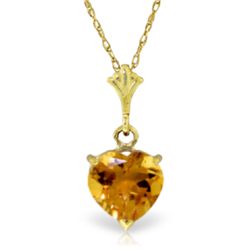14k Gold 1.15ct Heart Citrine Necklace