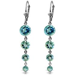 14k WG Blue Topaz Long Chandelier Earrings
