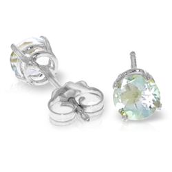 14k WG 0.95ct Aquamarine Stud Earrings