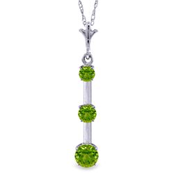 14k WG .10ct, .55ct & .60ct Graduated Peridot Necklace