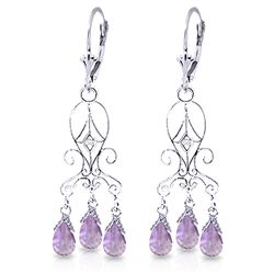 14K White Gold 4.80ct Amethyst & Diamond Earring
