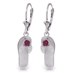 14k WG Flip Flop Earrings with 0.30ct Rubies