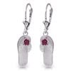Image 1 : 14k WG Flip Flop Earrings with 0.30ct Rubies