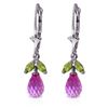 Image 1 : 14k WG 3.00ct Pink Topaz & .40ct Peridot Petite Earring