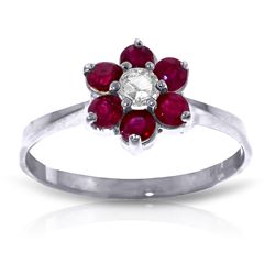 14k Solid Gold 0.15ct Diamond & Ruby Ring