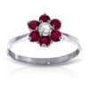 Image 1 : 14k Solid Gold 0.15ct Diamond & Ruby Ring
