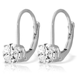 1.0ct J-K SI2 Genuine Diamond 14k Leverback Earring WG