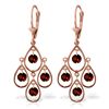 Image 1 : 14k ROSE GOLD 2.40ct ROUND Garnet Chandelier Earrings