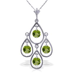 14k WG 1.20ct Peridot Chandelier Necklace