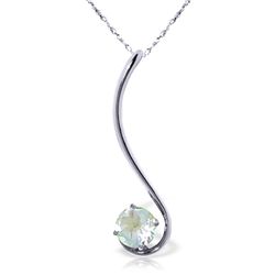 14k White Gold 0.55ct Aquamarine Necklace