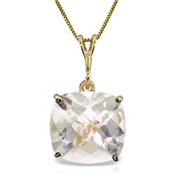14k Solid Gold 3.60ct White Topaz Necklace