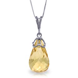 14k Solid Gold 7.0ct Briolette Citrine Necklace