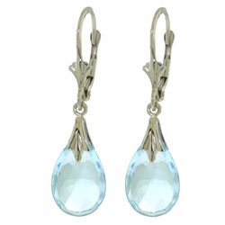 14k Gold 6.0ct Blue Topaz Dangle Earrings