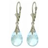 Image 1 : 14k Gold 6.0ct Blue Topaz Dangle Earrings
