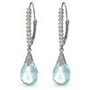 Image 1 : 14k Solid Gold 6.0ct Blue Topaz & Diamond Earrings