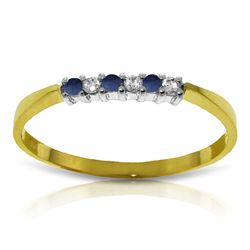 14k YG Diamond & Sapphire Engagement Ring