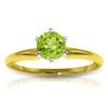 Image 1 : 14k Solid Gold 0.65ct Peridot Solitaire Ring