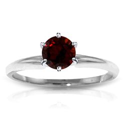 14k WHITE GOLD 0.65ct Garnet Solitaire Ring